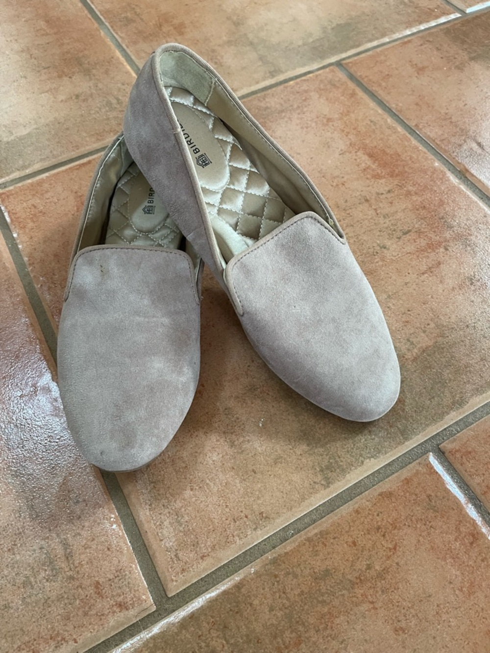 BIRDIES  THE STERLING BEIGE SUEDE FLAT SHOES SIZE 6.5